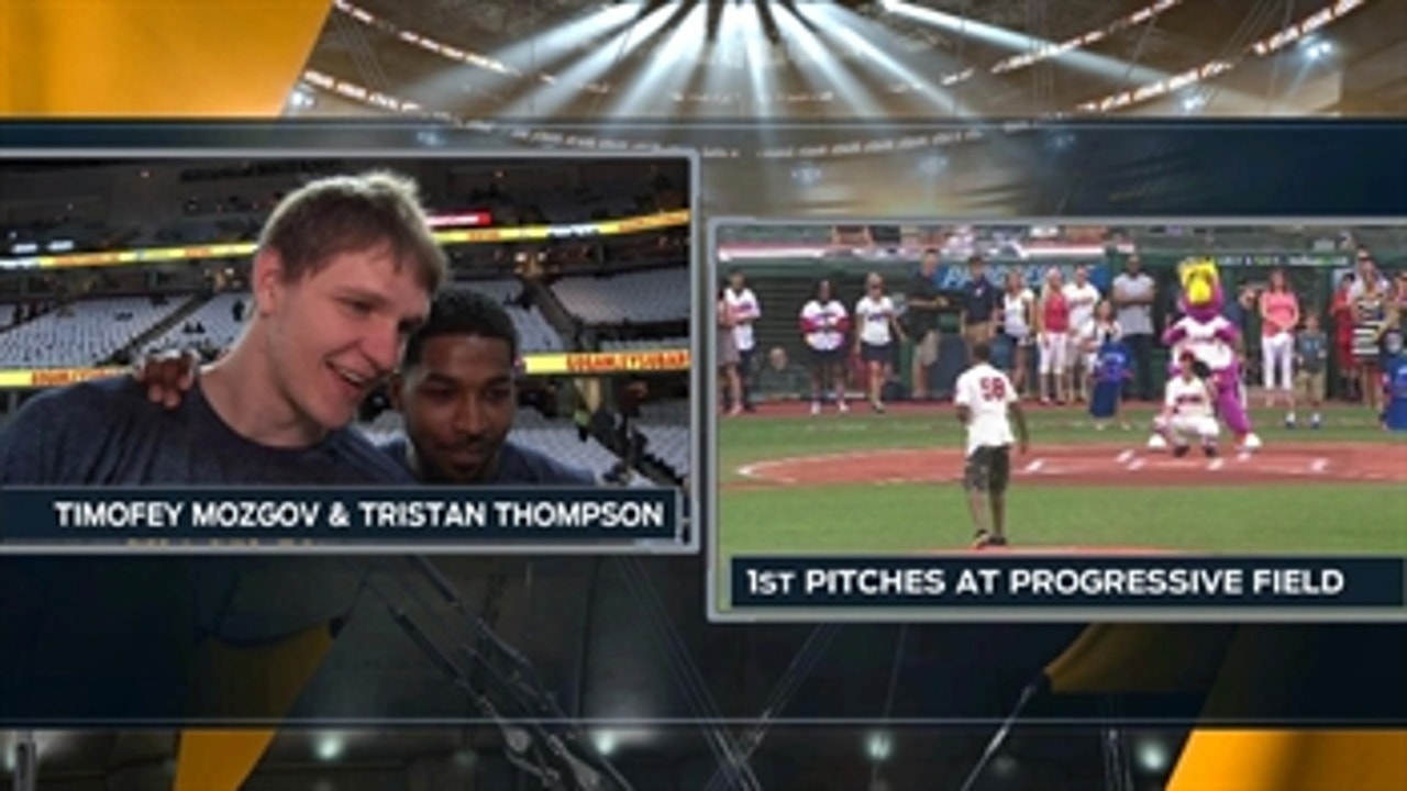 Who threw it better? Mozgov, Thompson compare first pitches