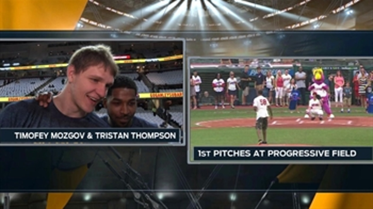 Who threw it better? Mozgov, Thompson compare first pitches