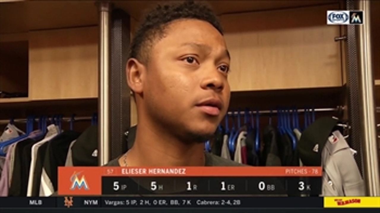 Marlins righty Elieser Hernandez on his start against the Mets