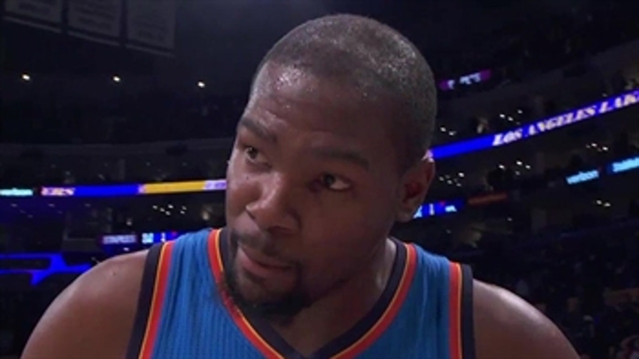 Kevin Durant on guarding Kobe to close out a tough win