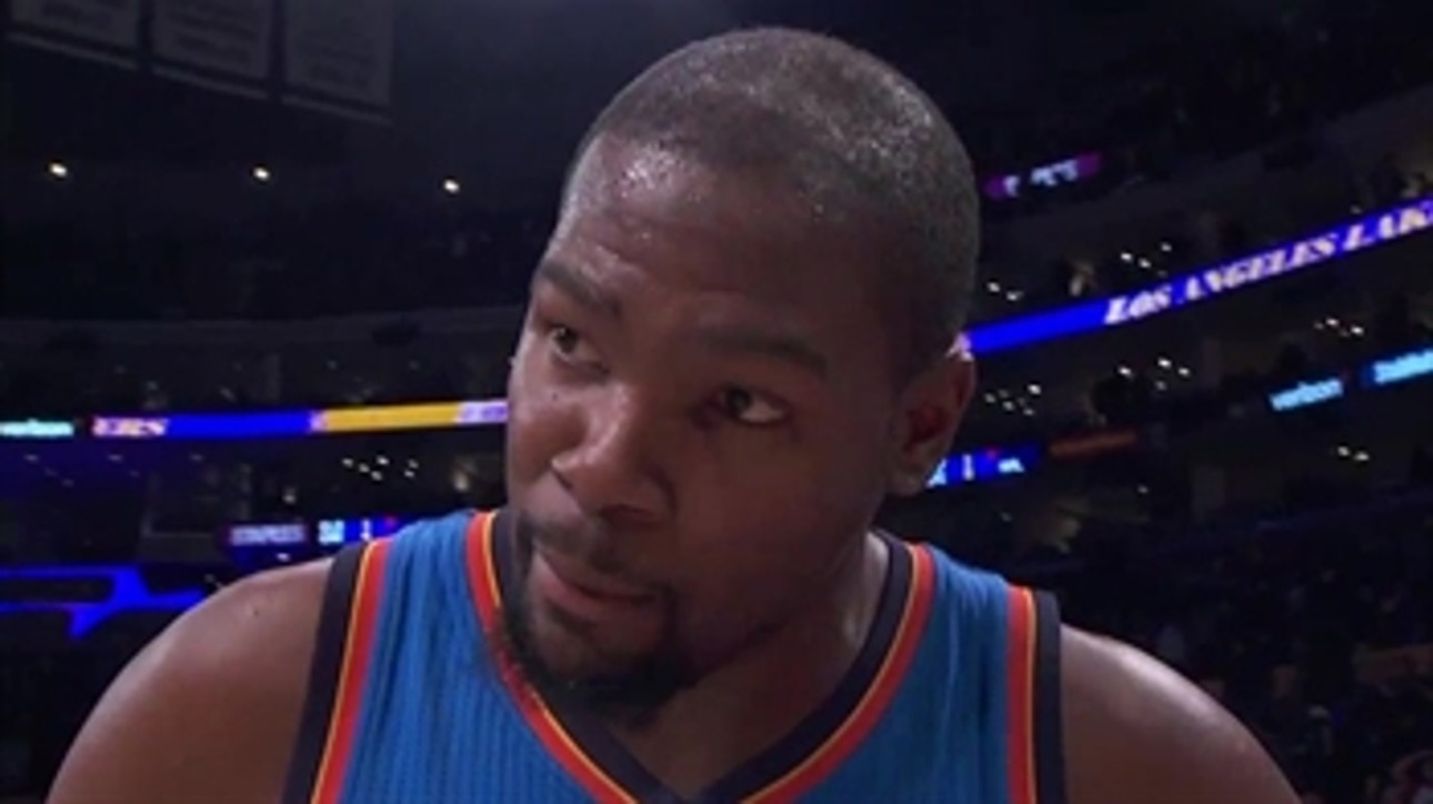 Kevin Durant on guarding Kobe to close out a tough win