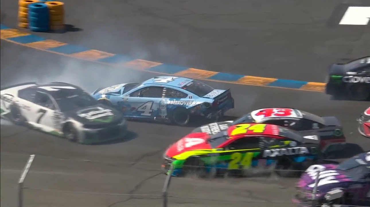 Kevin Harvick, William Byron and others wreck at Sonoma