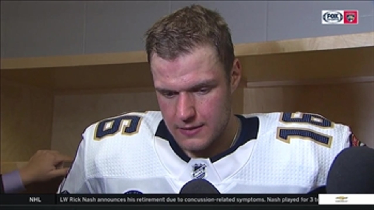 Aleksander Barkov on momentum shift in loss to Flames