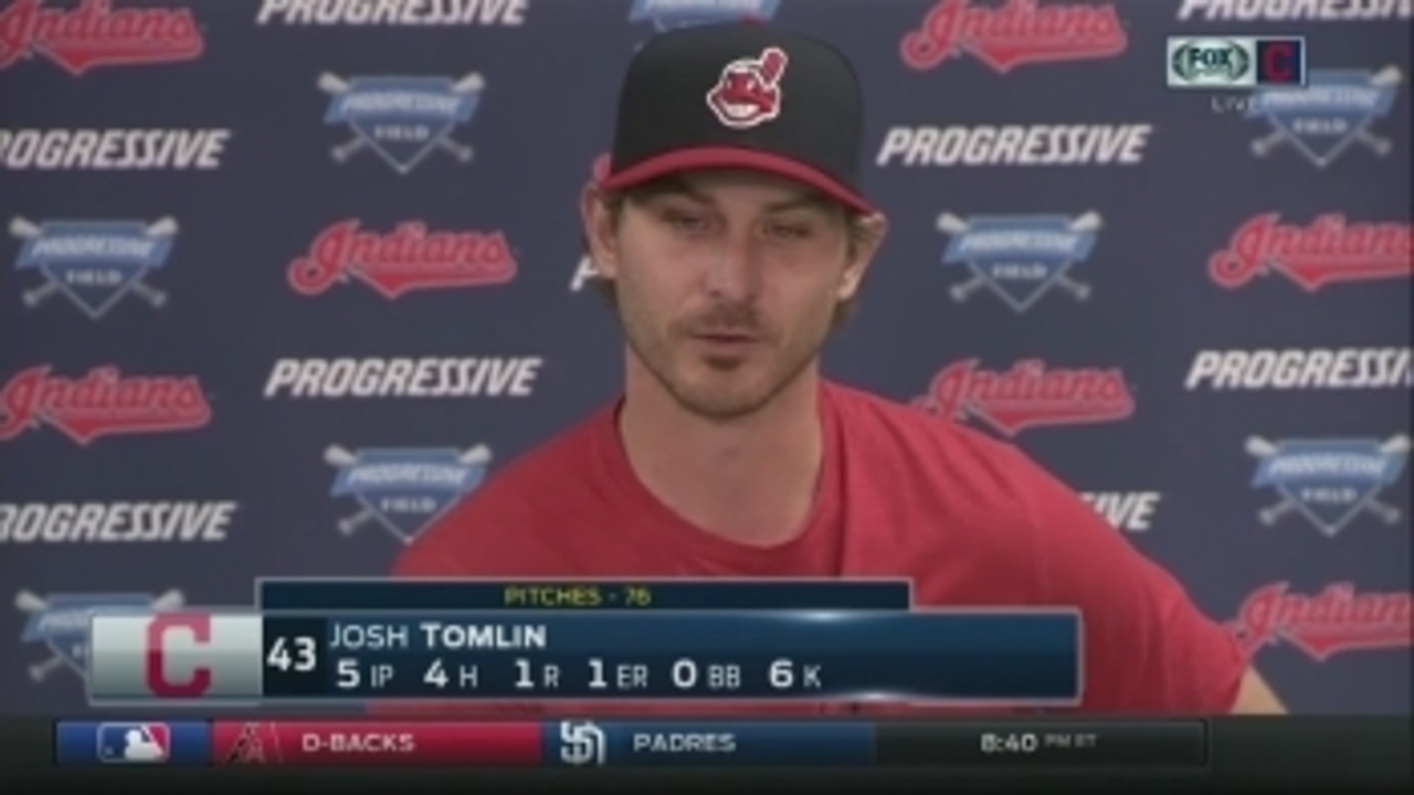 Josh Tomlin's hamstring cramp causes him to exit early