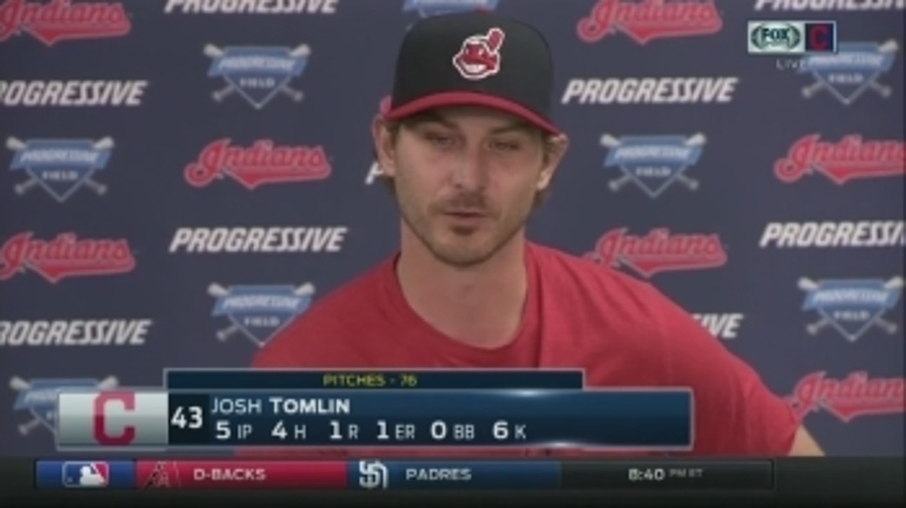 Josh Tomlin's hamstring cramp causes him to exit early