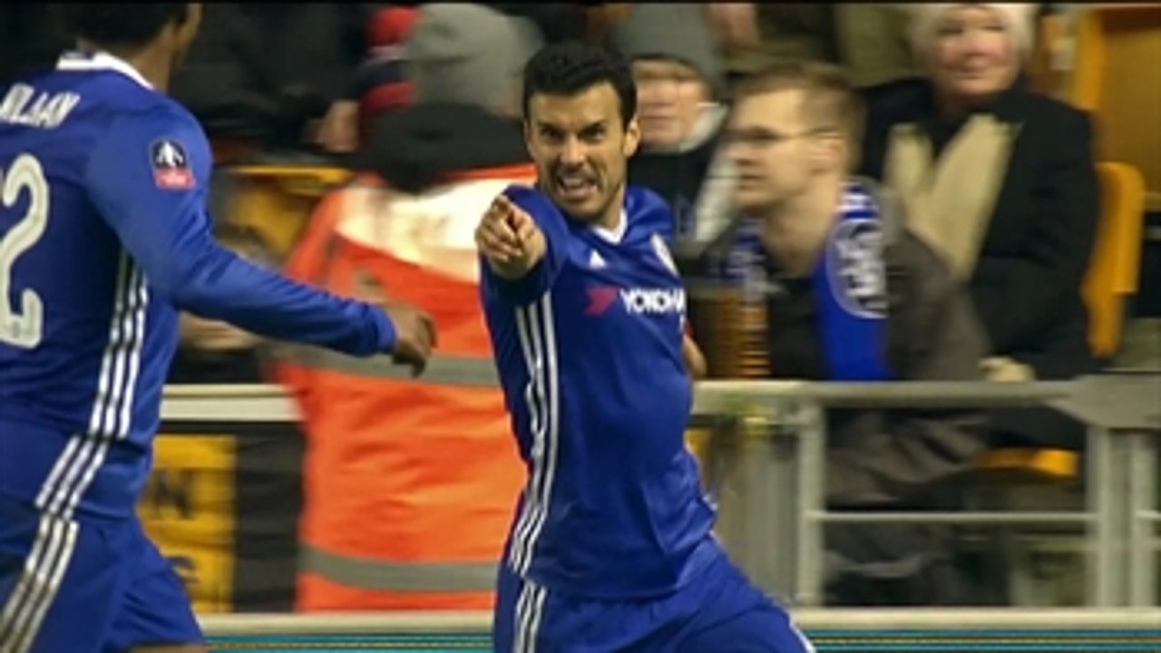 Pedro heads in to put Chelsea in front vs. Wolverhampton ' 2016-17 FA Cup Highlights