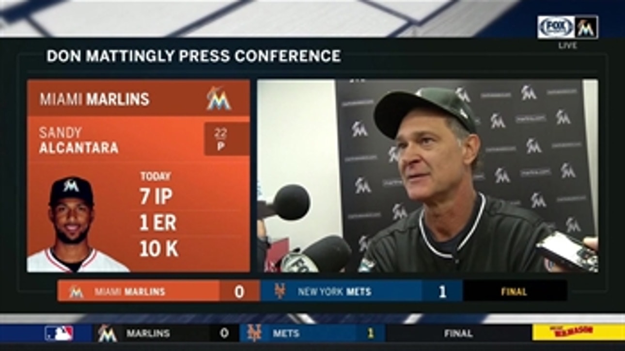 Don Mattingly on Alcantara's 10-strikeout performance,1-0 loss to Mets