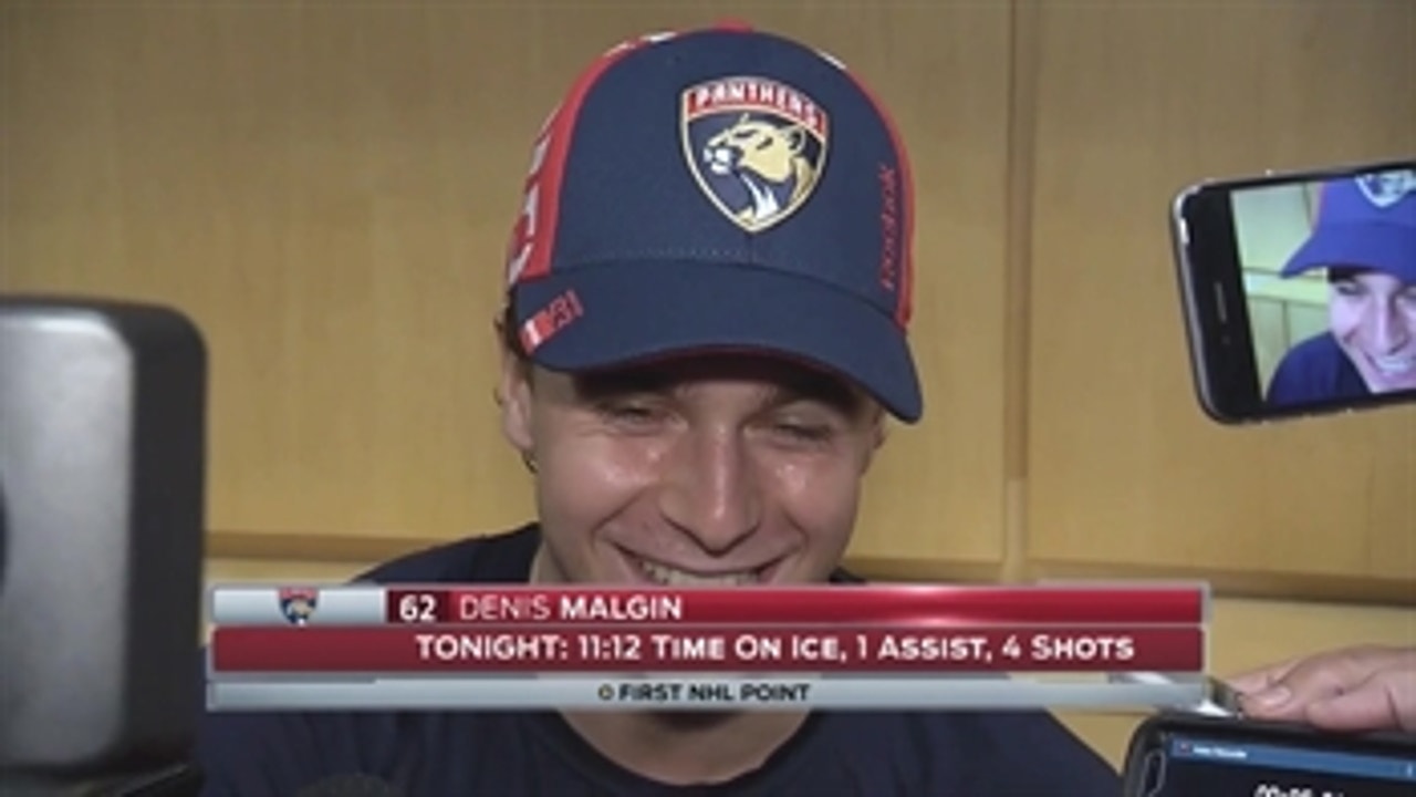Denis Malgin feeling nice after getting first NHL point