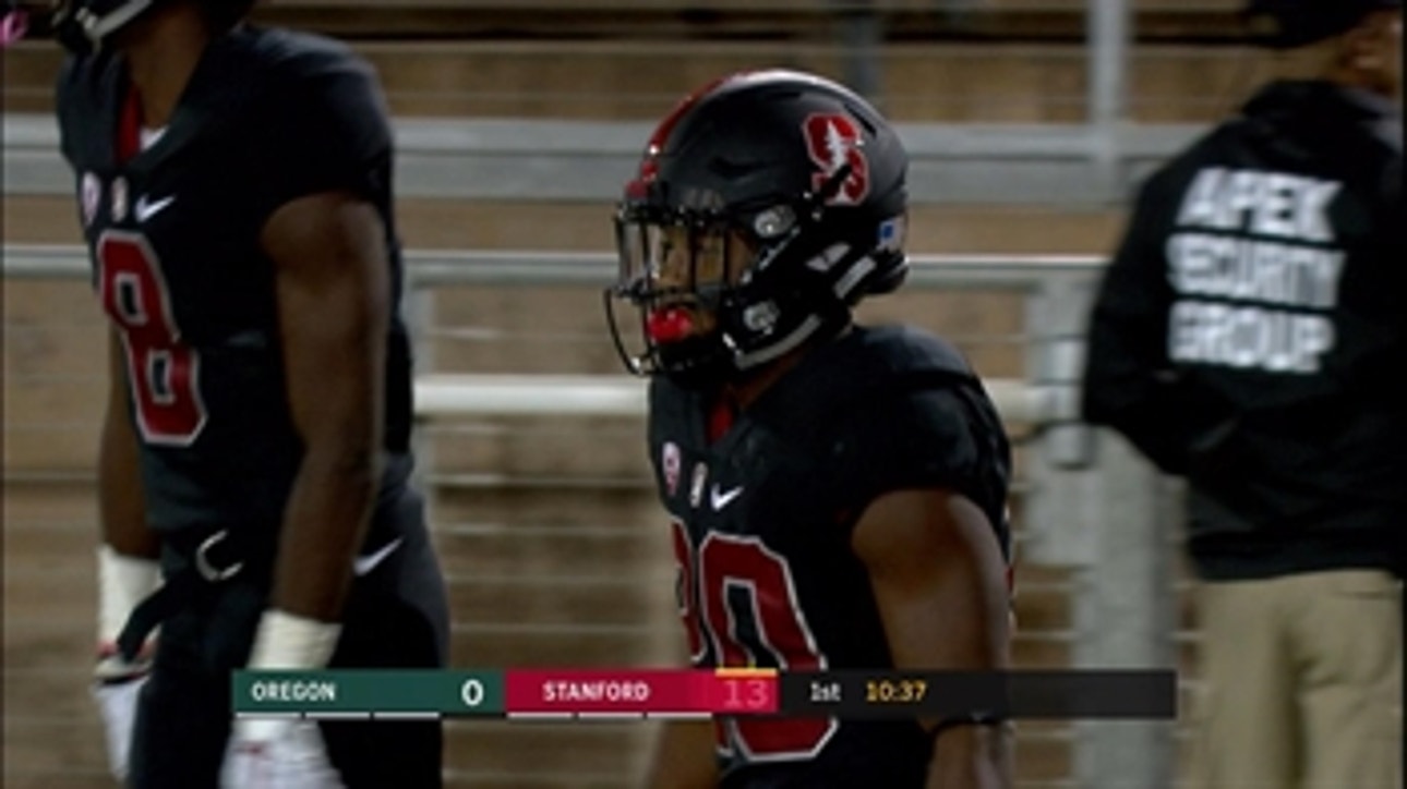 Watch Stanford's Bryce Love rush for 2 first quarter touchdowns against Oregon