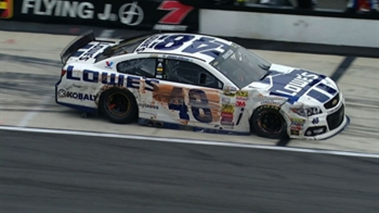 CUP: Tire Issues Send Jimmie Johnson to Garage - Pocono 2014