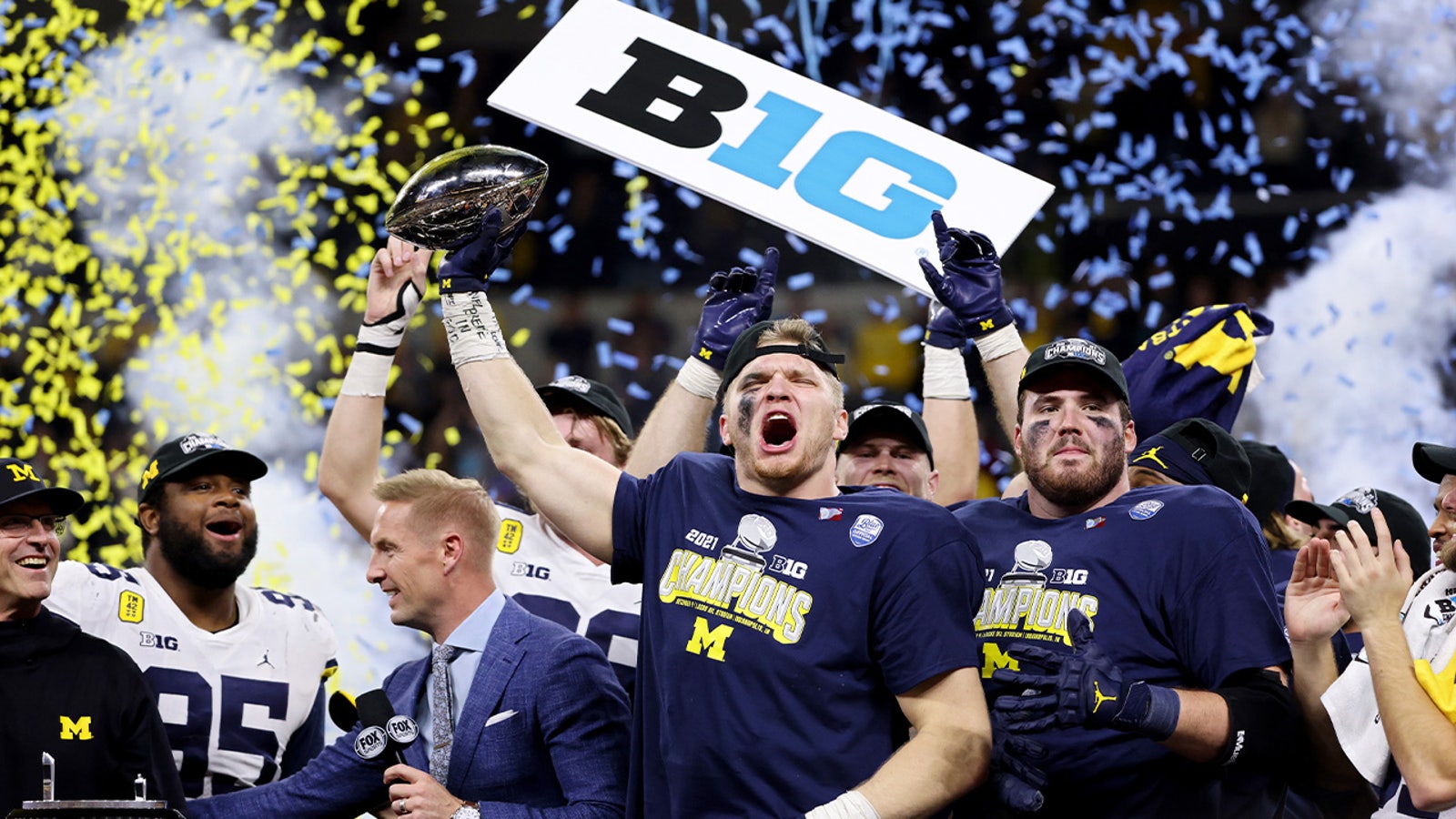 "He NEVER takes a down off" — Harbaugh on Hutchinson