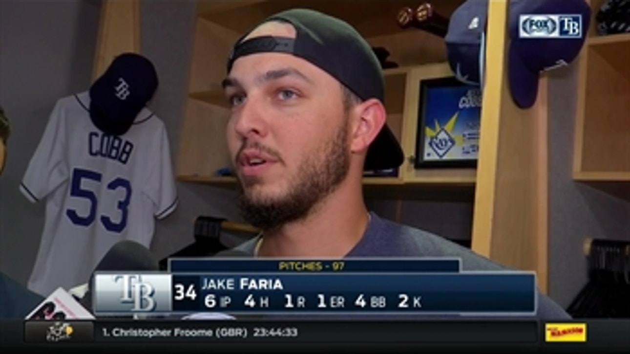 Rookie Jake Faria says he takes each pitch one by one