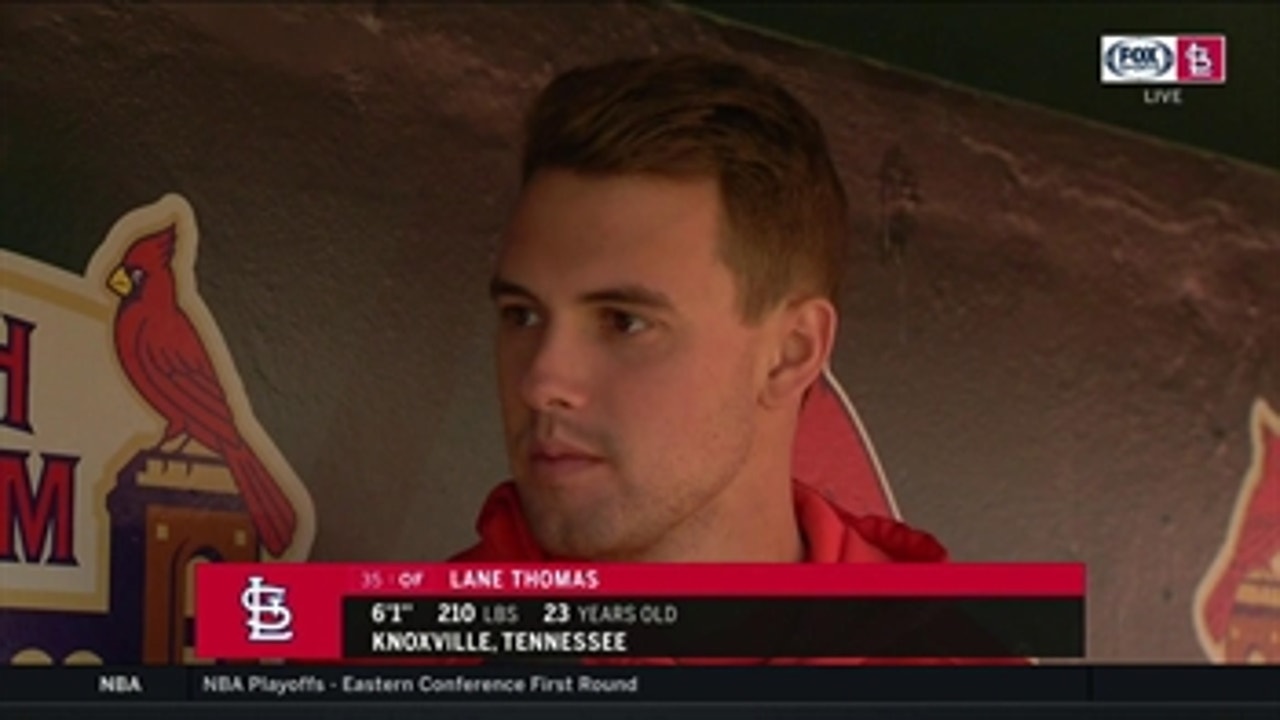 Lane Thomas says he grew up modeling his game after Todd Helton