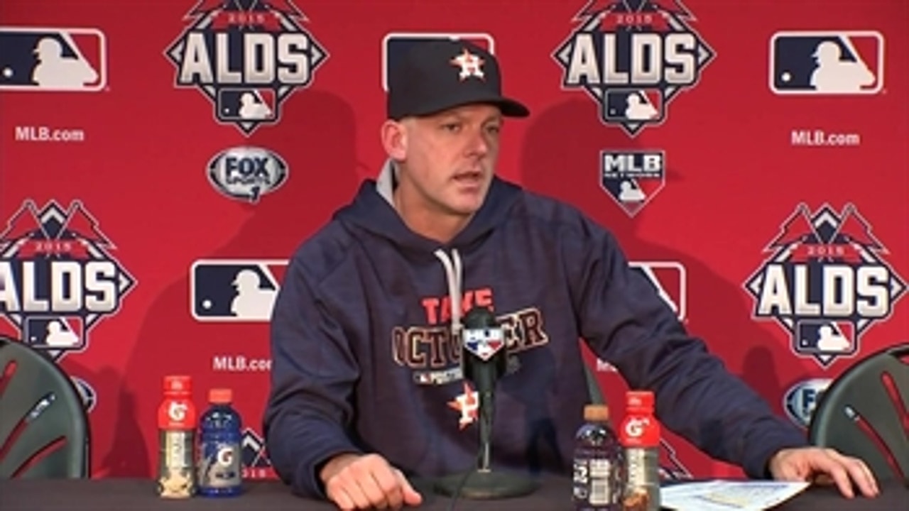 A.J. Hinch: 'We've got home field advantage for the rest of this series.'
