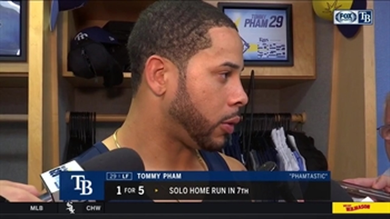 Tommy "PHAMTASTIC" Pham on 1st home run for Rays, and state of dislocated finger