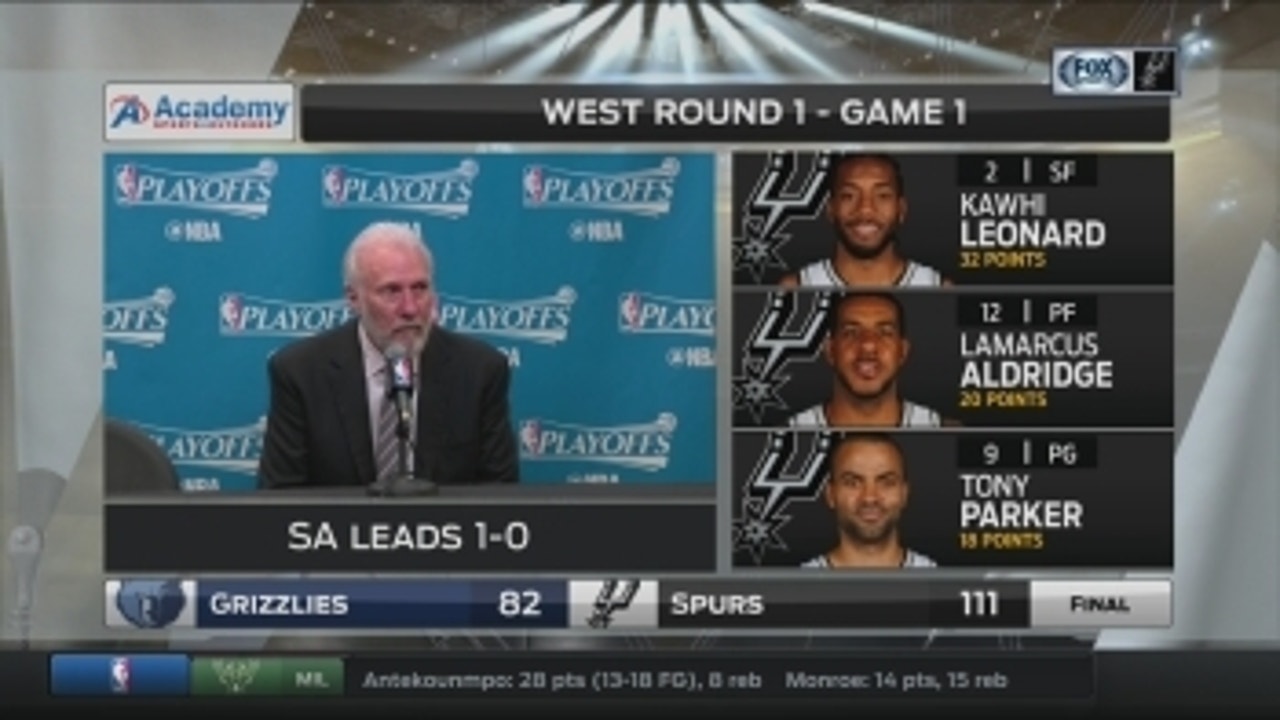 Spurs Live: What did Pop say after Game 1 win?