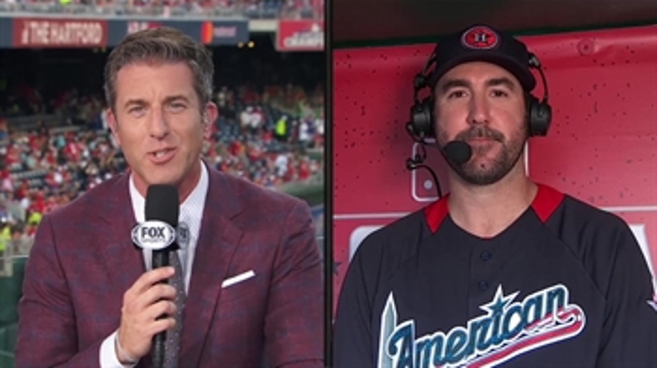 Kevin Burkhardt talks with Justin Verlander about his seventh All-Star game appearance