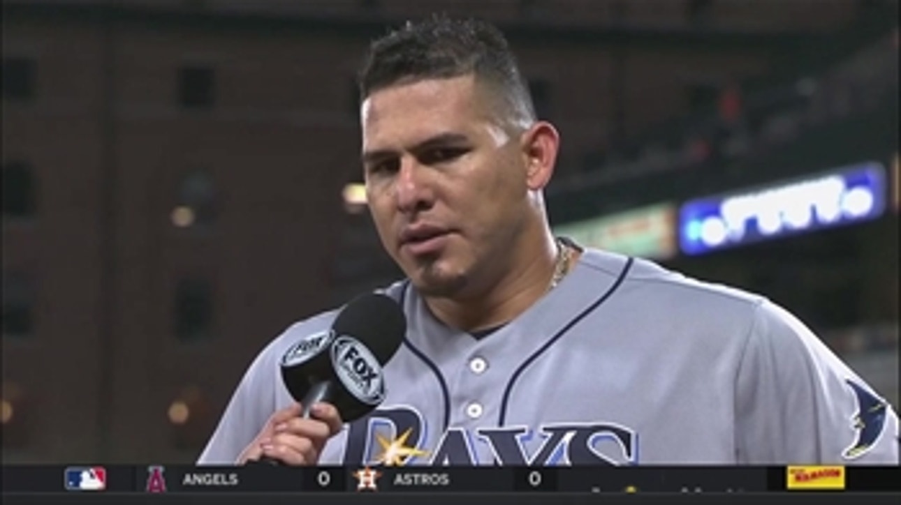Wilson Ramos reacts to Friday's win after his productive night
