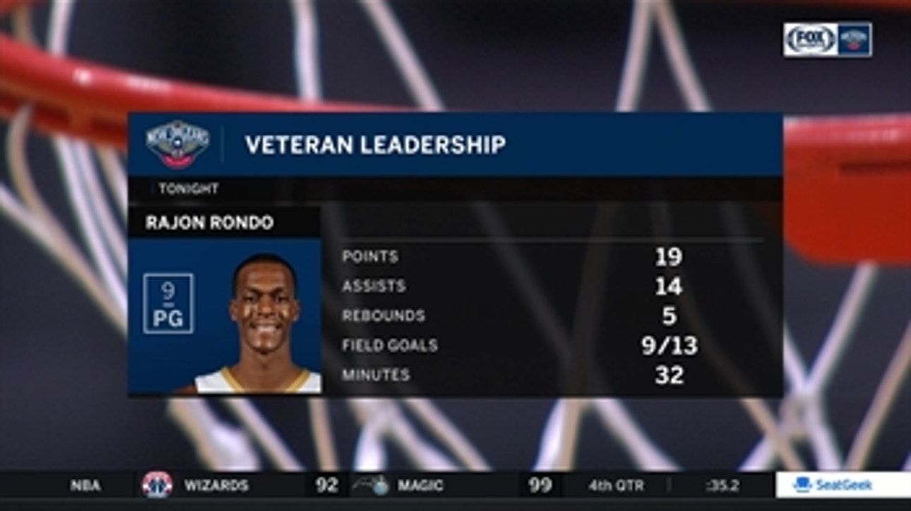 Rajon Rondo showed Veteran Leadership in win ' Pelicans Live