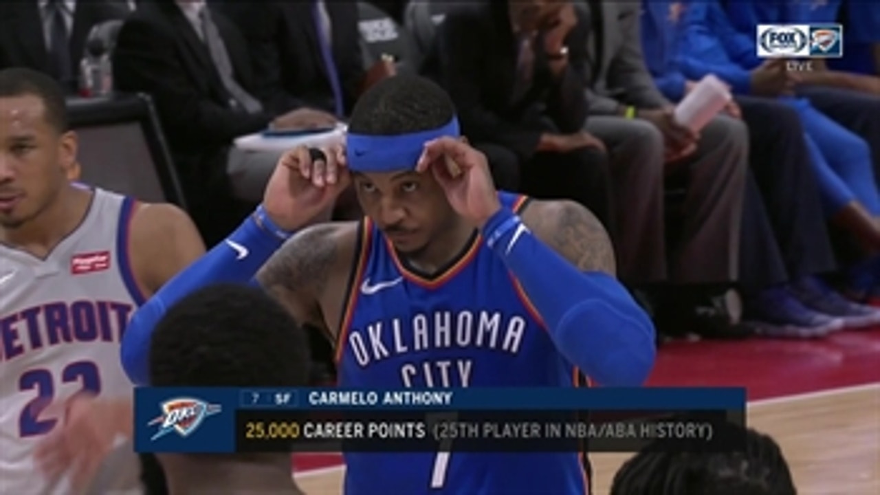 WATCH: Carmelo Anthony scores 25,000th career point