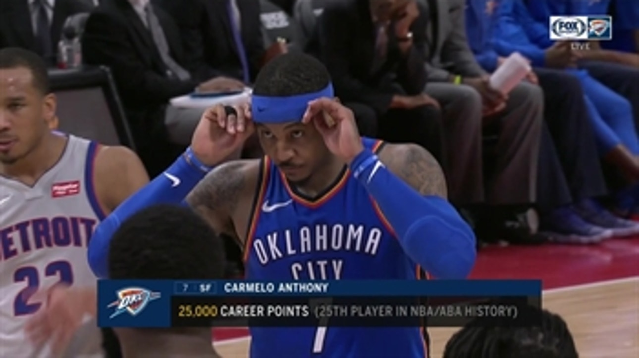 WATCH: Carmelo Anthony scores 25,000th career point