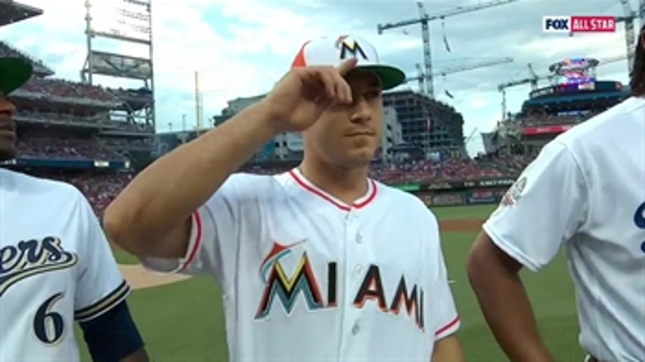 Marlins catcher J.T. Realmuto introduced at the All-Star Game