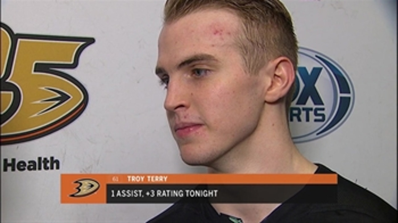 Troy Terry on his reaction to Steel's hat-trick: 'I'd love to see the GIF'