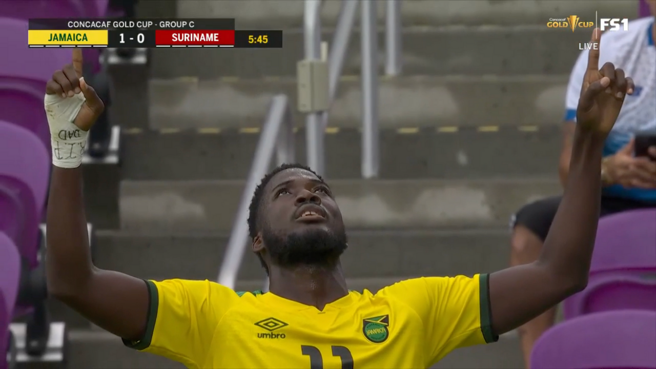 Shamar Nicholson's strike gives Jamaica early 1-0 lead vs. Suriname