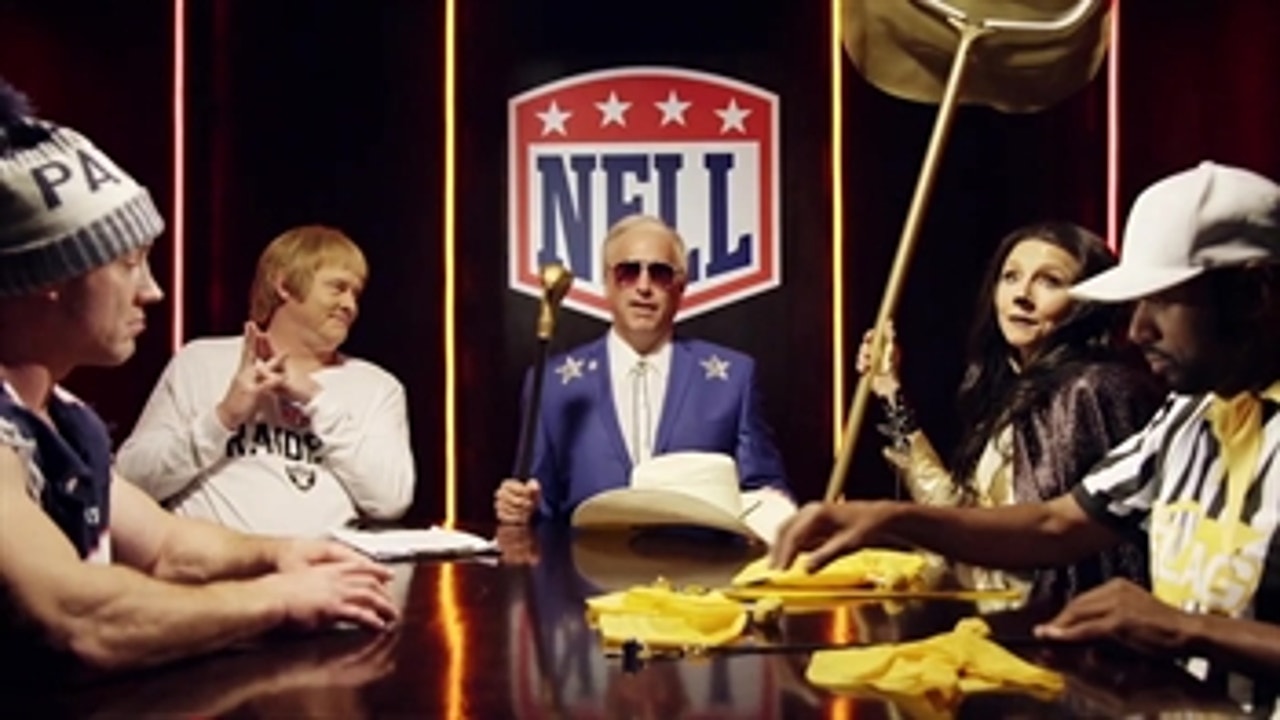 Rob Riggle as Jerry Jones assembles the National Football League League
