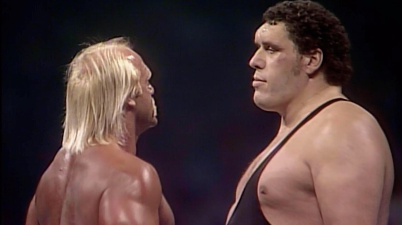 Hulk Hogan defeats Andre the Giant at WrestleMania 3 to defend his heavyweight championship