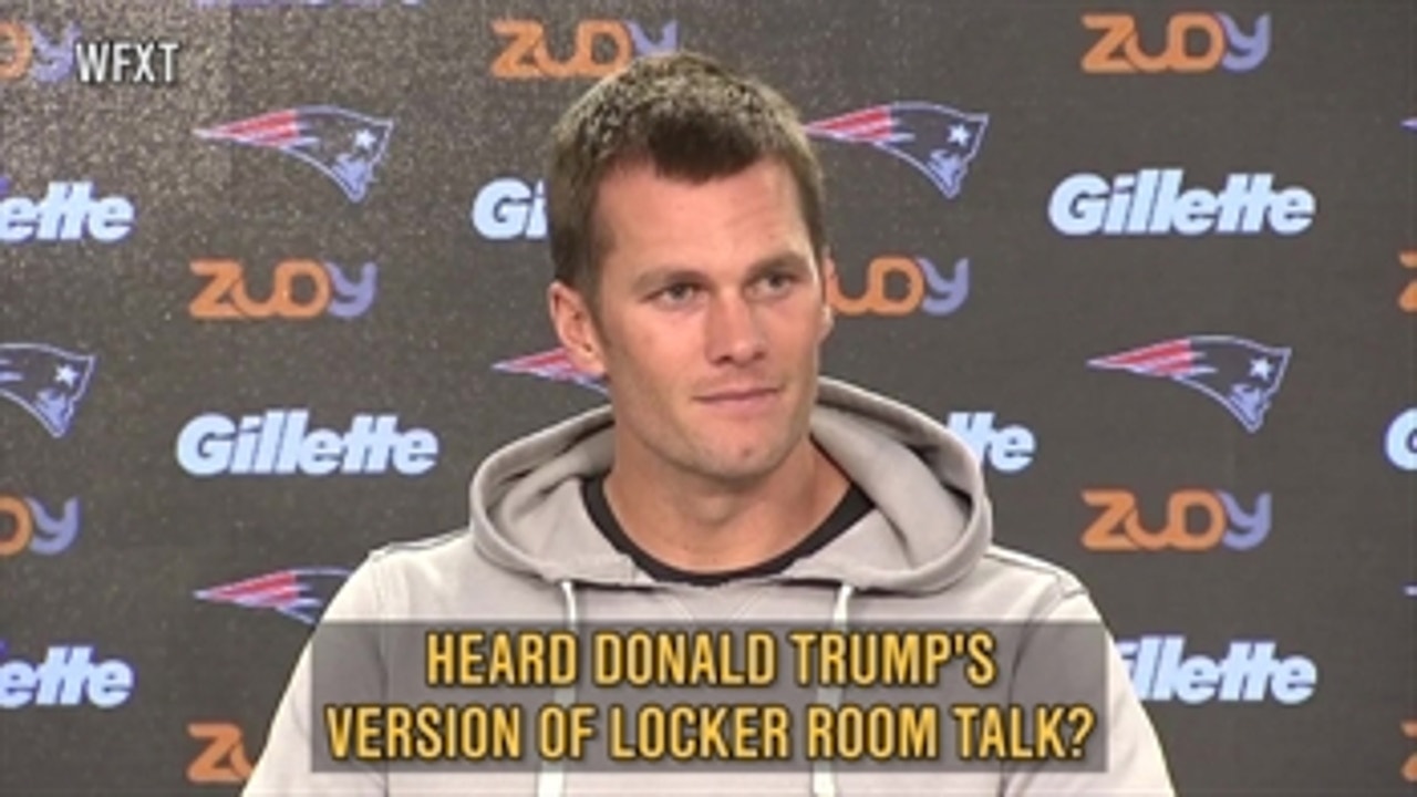 Tom Brady exits press conference after Donald Trump question