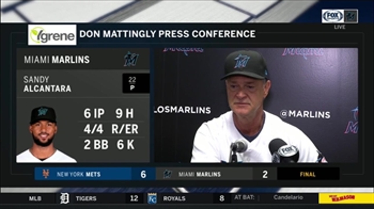 Don Mattingly breaks down Sandy Alcantara's start, Marlins' 6-2 loss to Mets