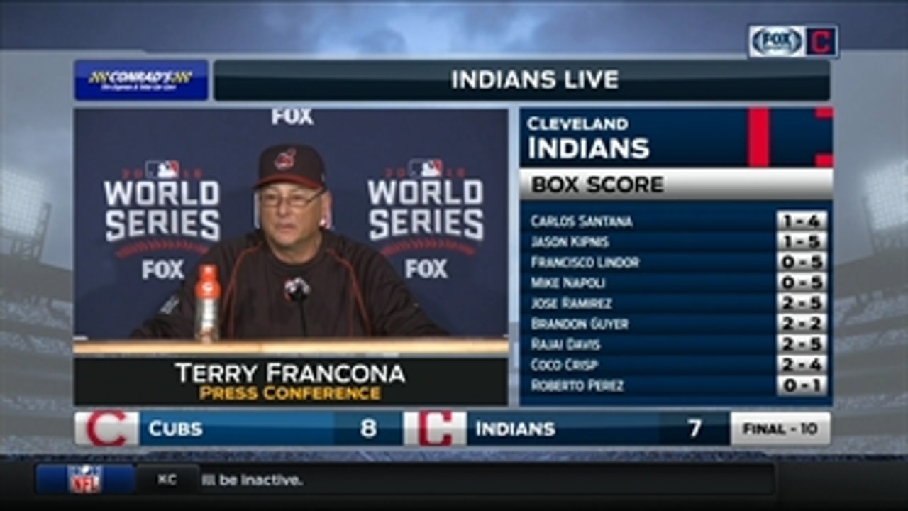 Tito on Tribe's effort: 'They left nothing on the field'