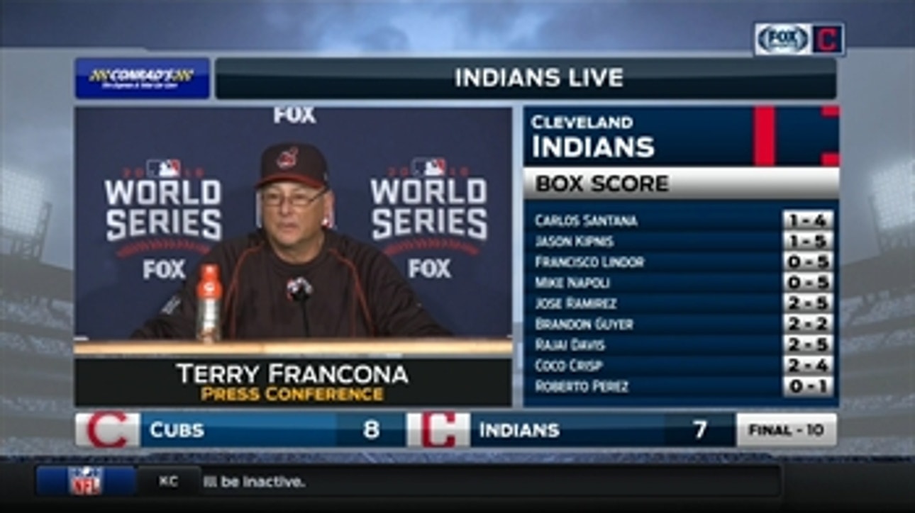 Tito on Tribe's effort: 'They left nothing on the field'