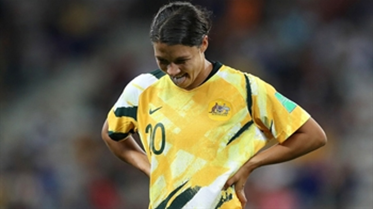 Australia's Sam Kerr misses the penalty kick