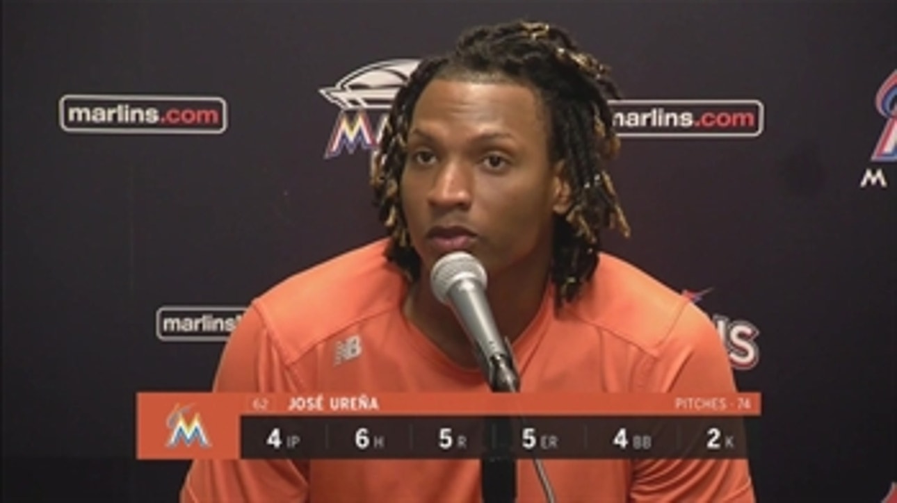 Jose Urena on a rough Opening Day start