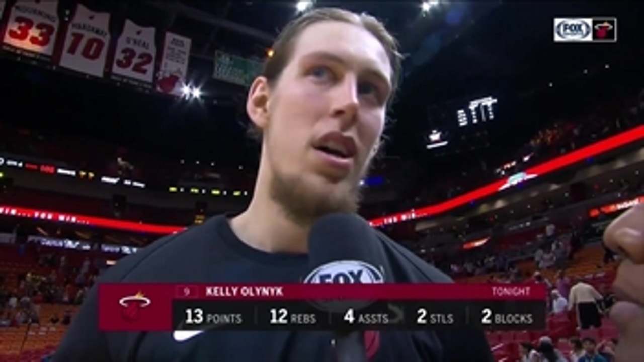 Kelly Olynyk joins the winner's circle after preseason victory