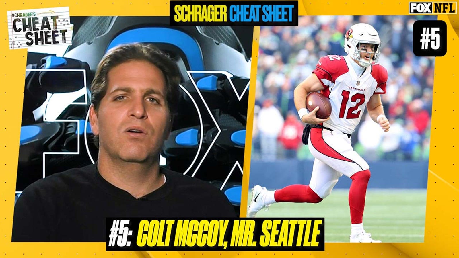 Peter Schrager praises Colt McCoy for keeping the Cardinals atop the NFC I Cheat Sheet for Week 12