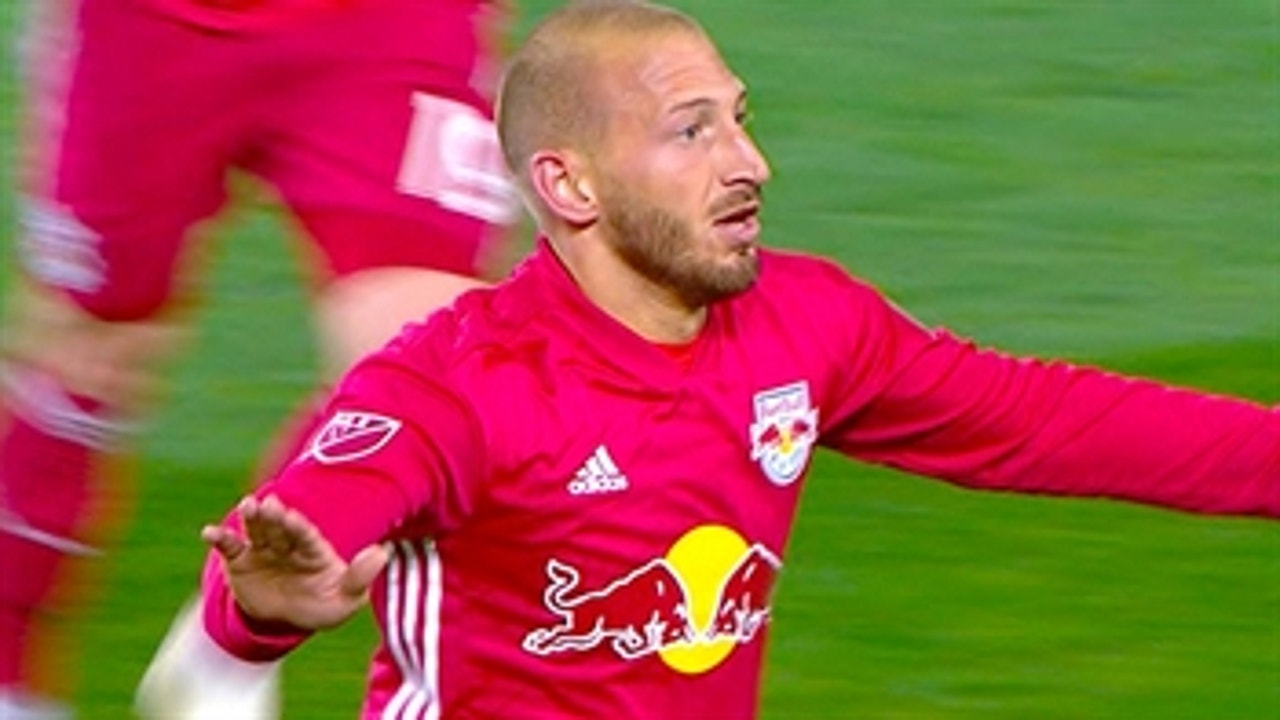 New York Red Bulls' Daniel Royer Royer nets brace against the Columbus Crew ' Audi 2018 MLS Cup Playoffs