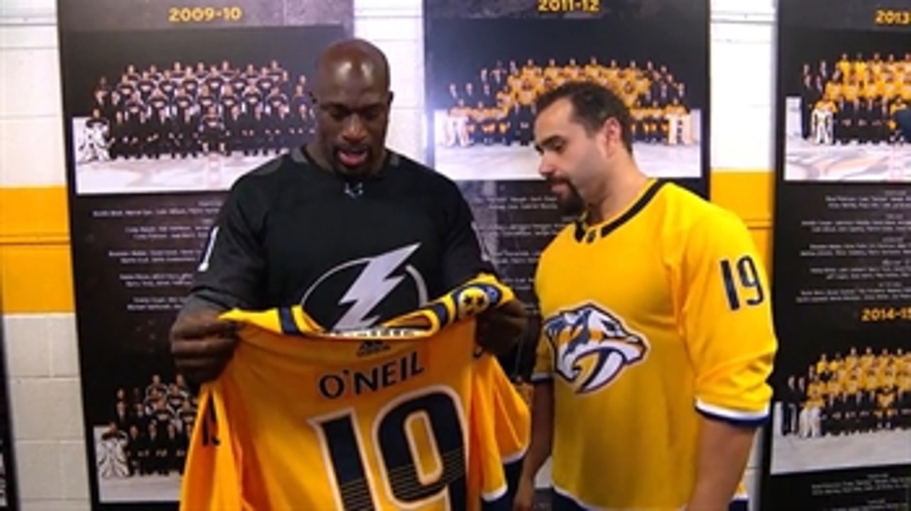 Rusev and enforcers get Titus O'Neil to don Predators jersey
