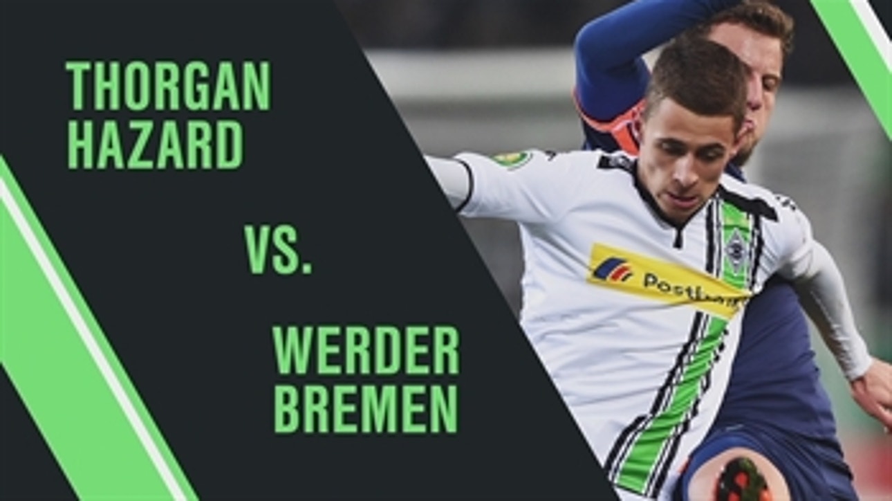 Thorgan Hazard vs. Werder Bremen: All Touches ' 2015-16 Bundesliga Highlights