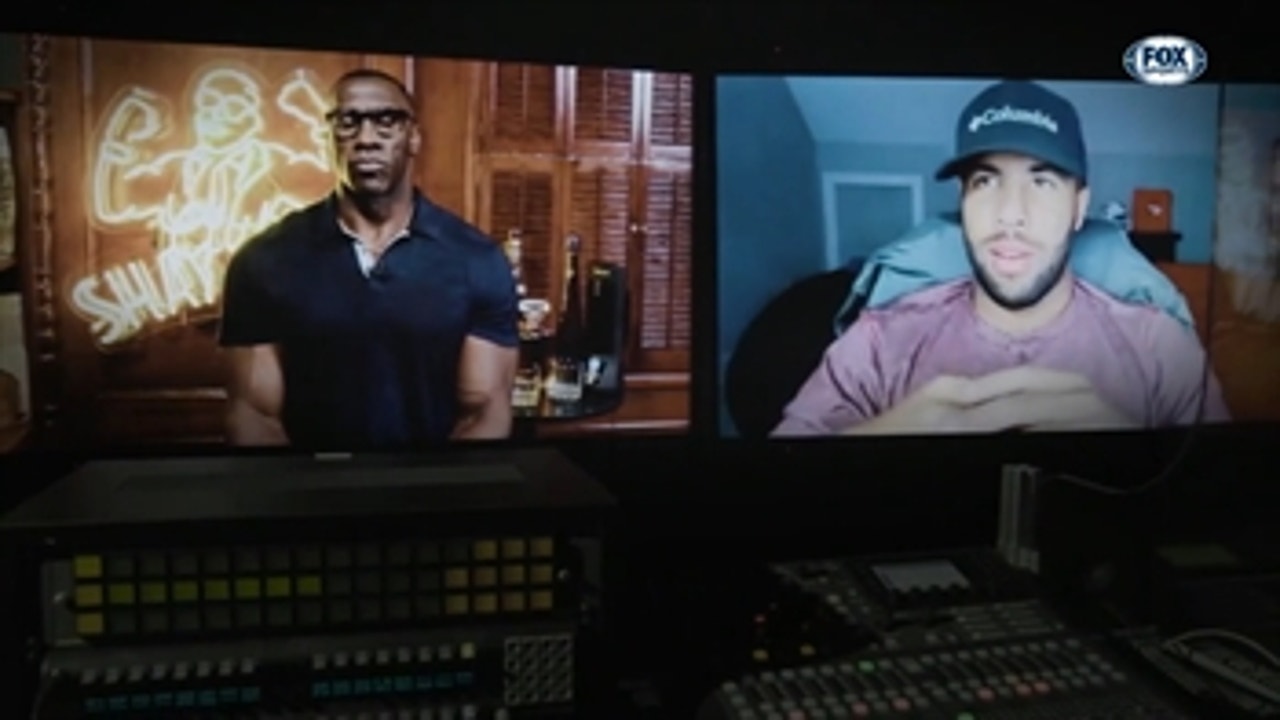 Bubba Wallace speaks with Shannon Sharpe as the 2021 NASCAR season is about to start