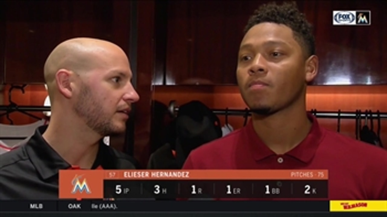 Elieser Hernandez on his first MLB start