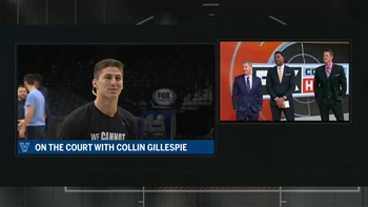 Villanova's Collin Gillespie continues knocking down free throws during pre-game interview