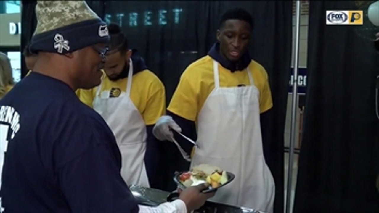 Oladipo and Young host Come to Our House Thanksgiving dinner