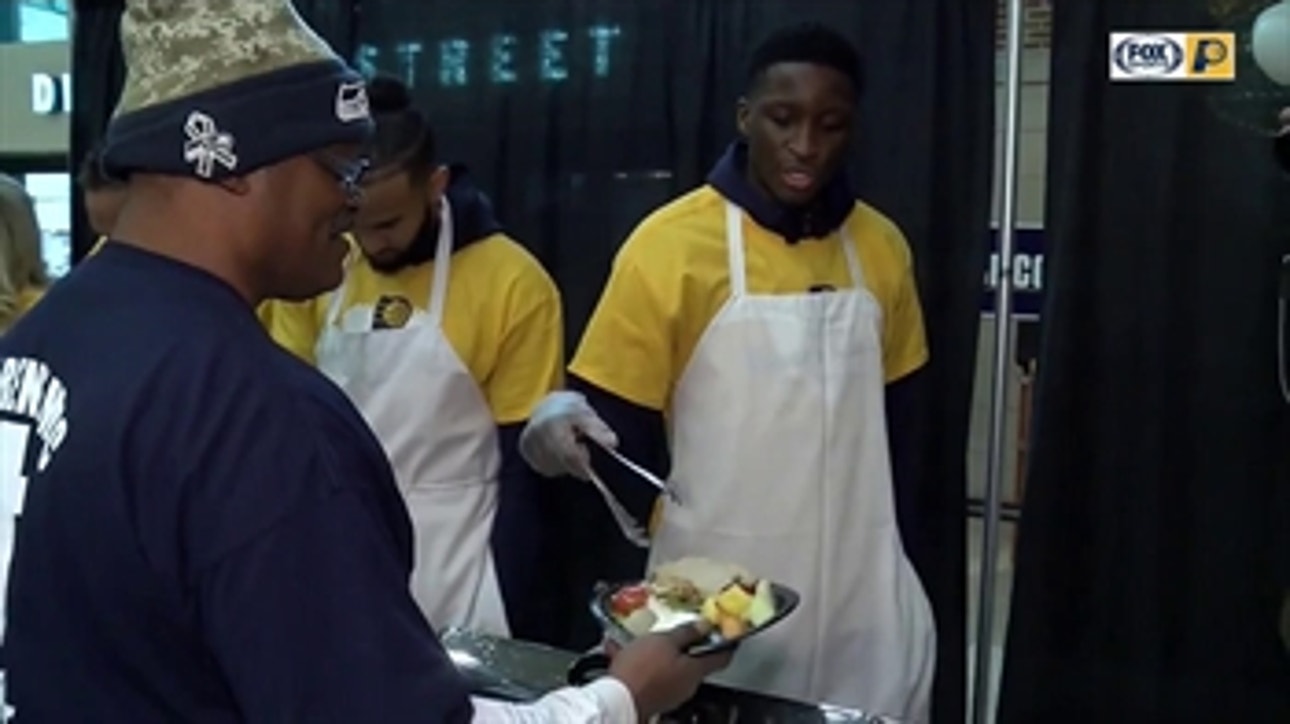 Oladipo and Young host Come to Our House Thanksgiving dinner