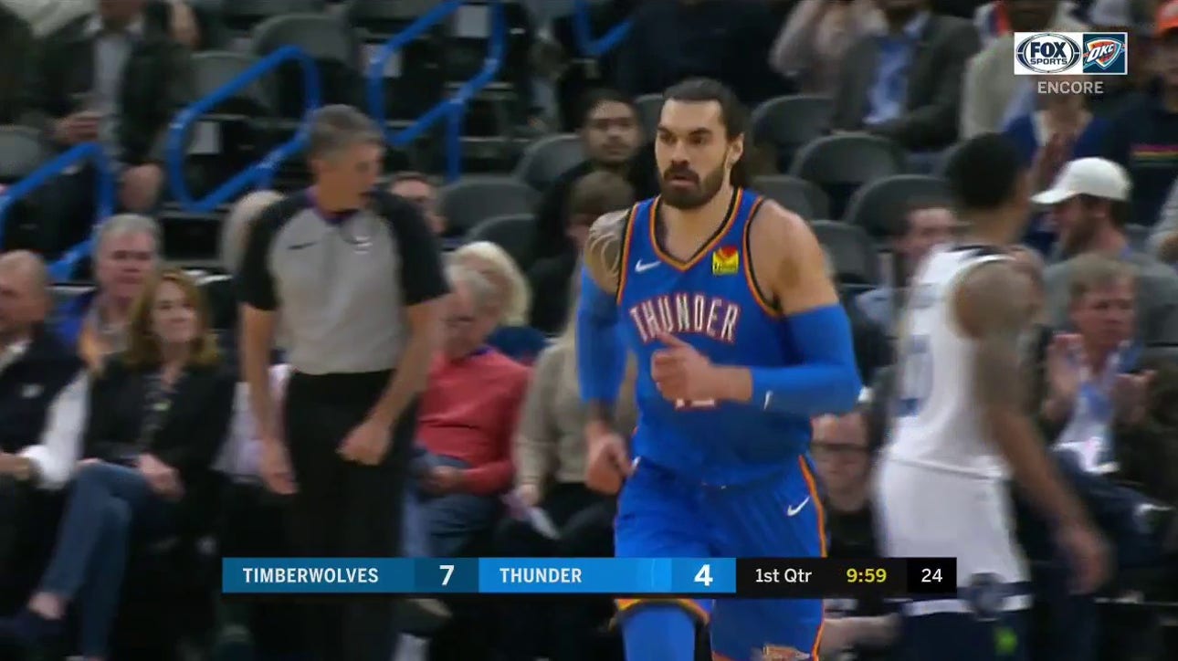 WATCH: Steven Adams Wide Open for the Easy DUNK | Thunder ENCORE