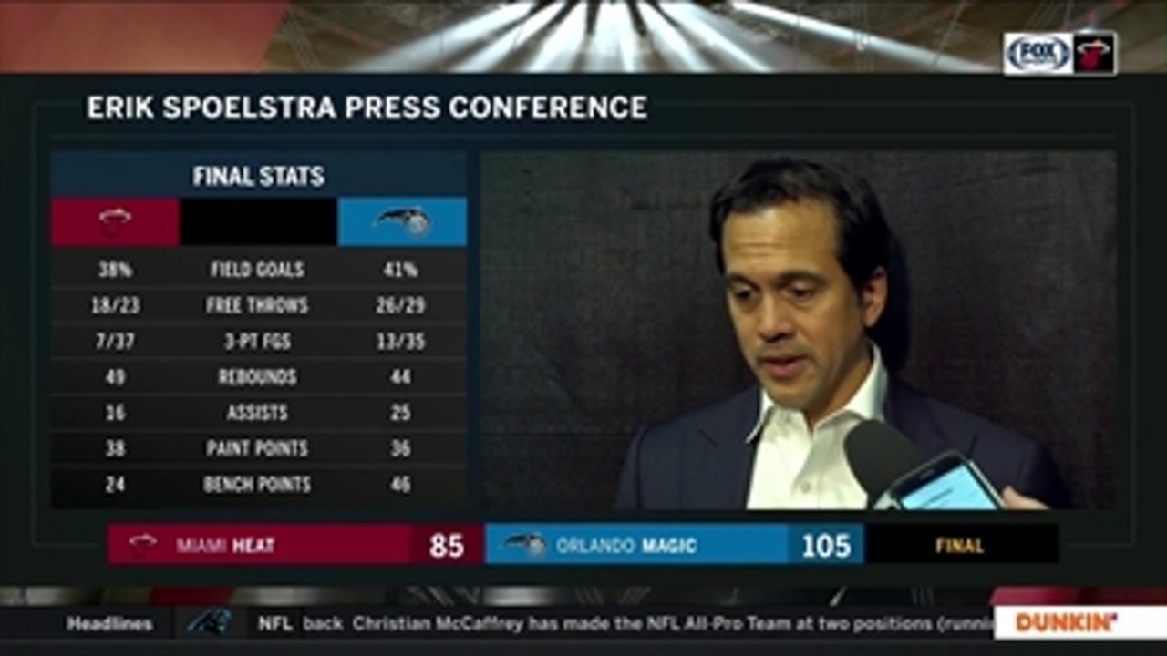 Erik Spoelstra on loss to Magic: They absolutely stifled us, choked us offensively