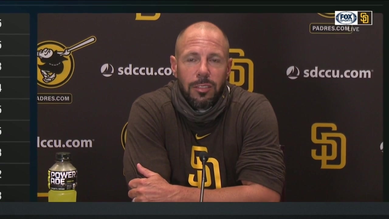 Jayce Tingler talks with media following Padres sweep of Rangers