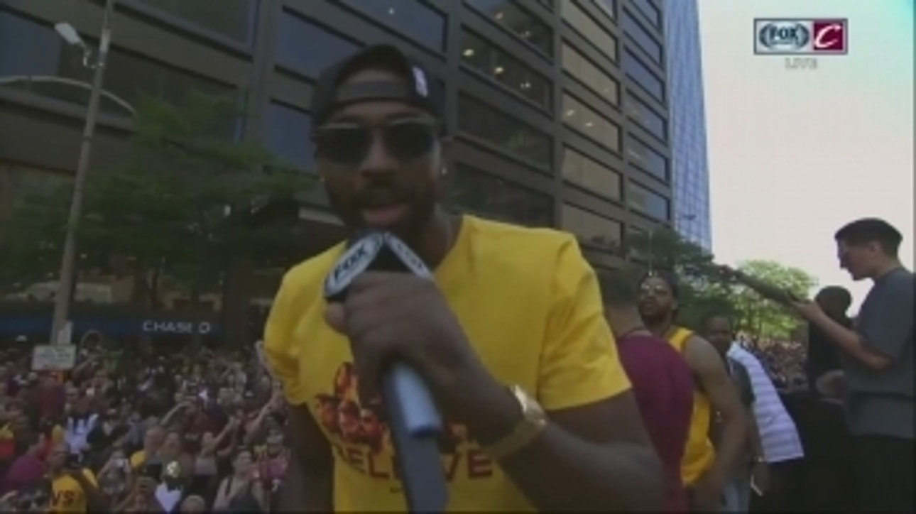 Tristan Thompson was fired up at Cavs parade